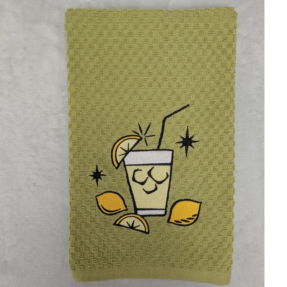 Retro Lemonade Atomic Mid Century Modern 1950's Kitchen Bath Bar Hand Towel